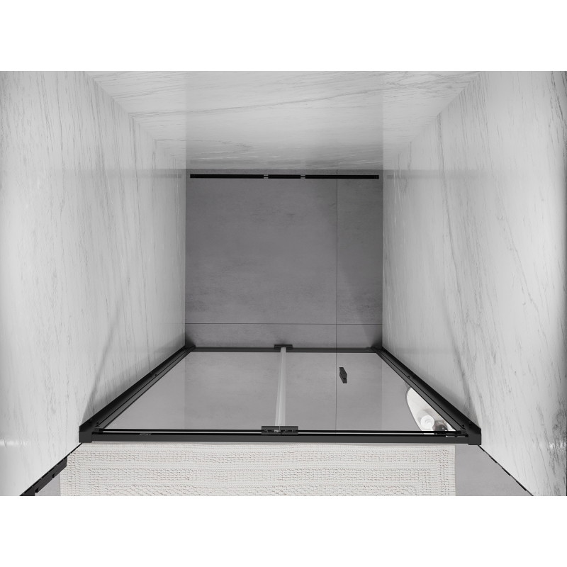 Mexen Exo-F drzwi prysznicowe składane 65 cm, transparent, czarne - 816-065-000-70-00