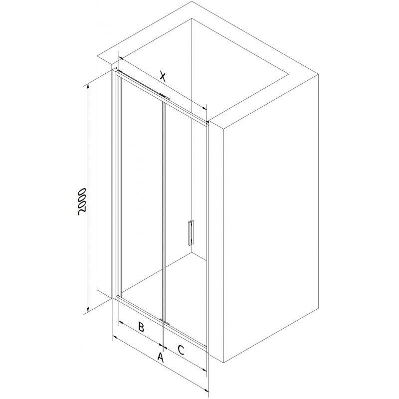 Mexen Exo drzwi prysznicowe składane 90 cm, transparent, czarne - 816-090-000-70-00