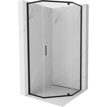 Mexen Exo-R kabina prysznicowa pięciokątna uchylna 90 x 90 cm, transparent, czarna - 812-090-090-70-00