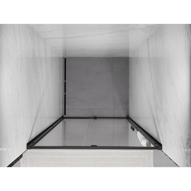 Mexen Exo-R drzwi prysznicowe uchylne 125 cm, transparent, czarne - 819-125-000-70-00