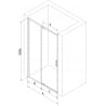 Mexen Exo drzwi prysznicowe uchylne 140 cm, transparent, czarne - 819-140-000-70-00