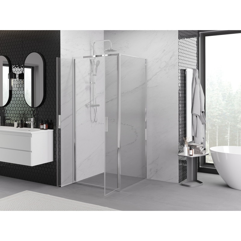Mexen Exo-B Duo kabina prysznicowa uchylna 90 x 90 cm, transparent, chrom - 814-090-090-01-00