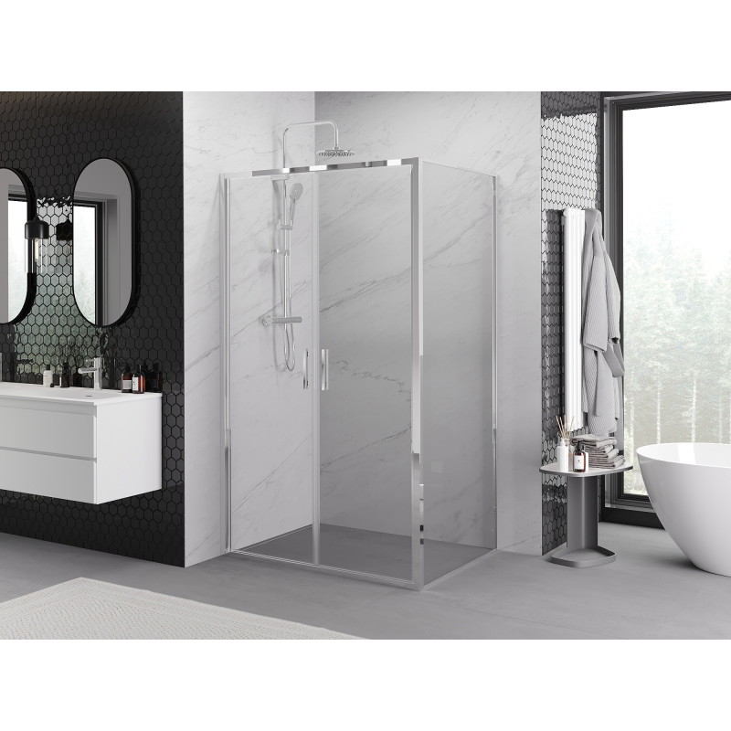 Mexen Exo-B Duo kabina prysznicowa uchylna 70 x 75 cm, transparent, chrom - 814-070-075-01-00