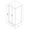 Mexen Exo-B Duo kabina prysznicowa uchylna 70 x 75 cm, transparent, chrom - 814-070-075-01-00