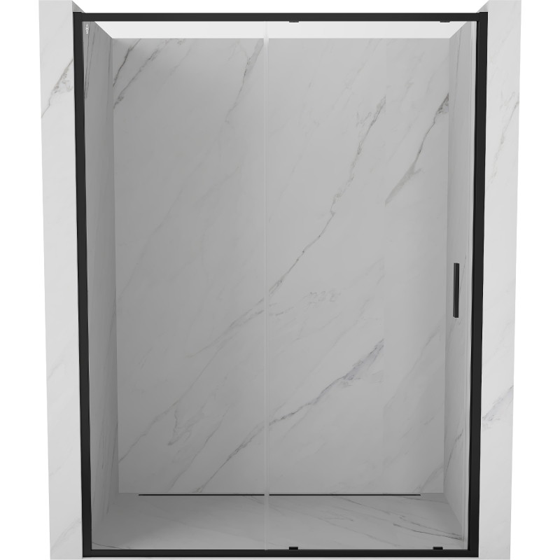 Mexen Exo-S drzwi prysznicowe rozsuwane 155 cm, transparent, czarne - 8151-155-000-70-00