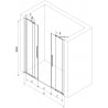 Mexen Velar Duo drzwi prysznicowe rozsuwane 150 cm, transparent, miedź szczotkowana - 871-150-000-02-65
