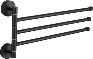 Mexen potrójny obrotowy wieszak na ręcznik, czarny - 7039243-70