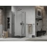 Mexen Lima kabina prysznicowa składana 90 x 90 cm, transparent, czarna + brodzik Flat, czarny - 856-090-090-70-00-4070B