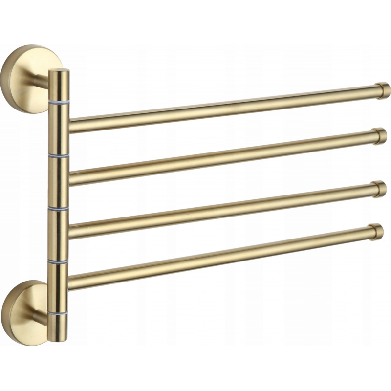Mexen poczwórny obrotowy wieszak na ręcznik, złoty - 7039244-50