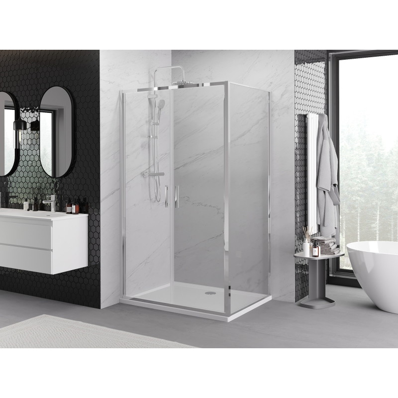 Mexen Exo-B Duo kabina prysznicowa uchylna 70 x 75 cm, transparent, chrom - 814-070-075-01-00