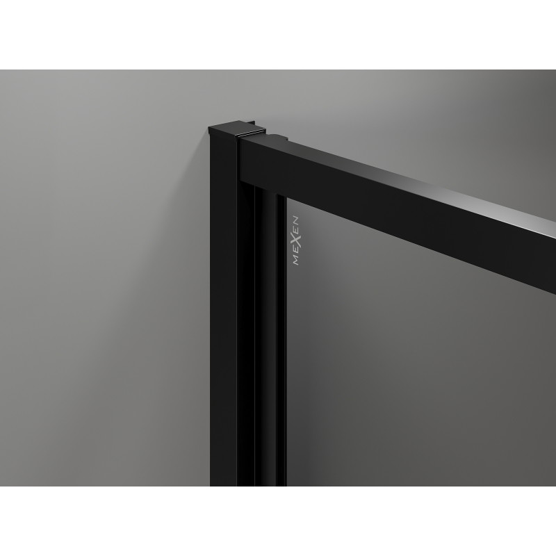 Mexen Exo-B Duo drzwi prysznicowe podwójne uchylne 90 cm, transparent, czarne - 814-090-000-70-00