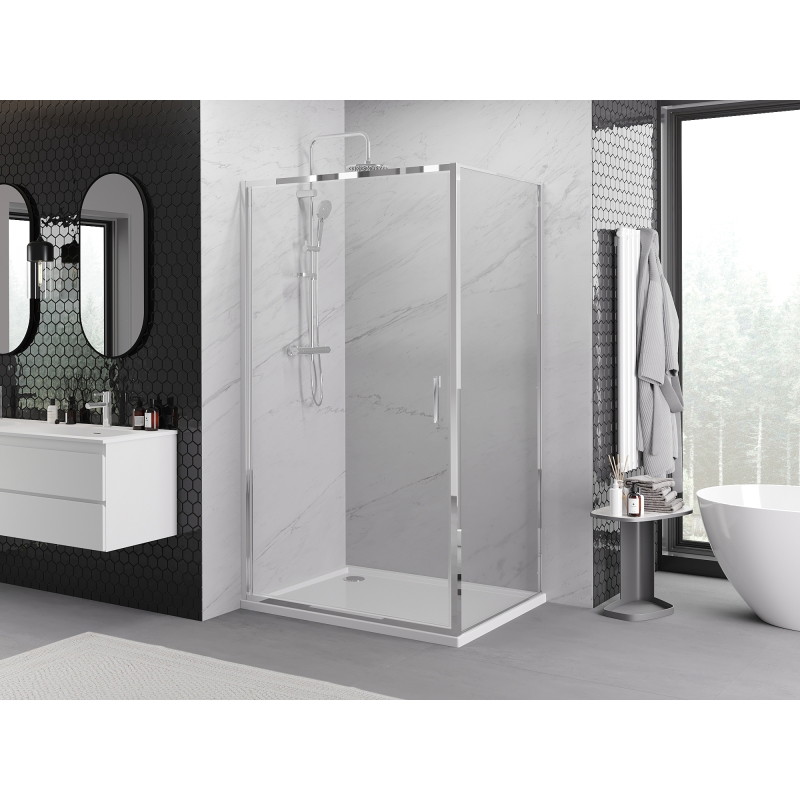 Mexen Exo-B kabina prysznicowa uchylna 85 x 80 cm, transparent, chrom - 817-085-080-01-00