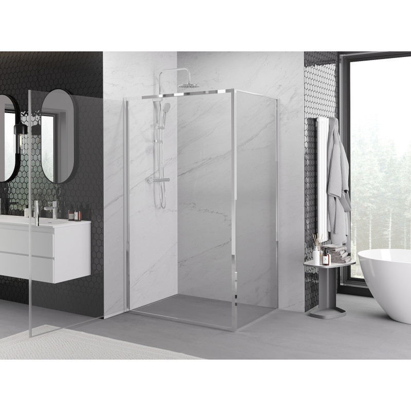 Mexen Exo-B kabina prysznicowa uchylna 90 x 85 cm, transparent, chrom - 817-090-085-01-00