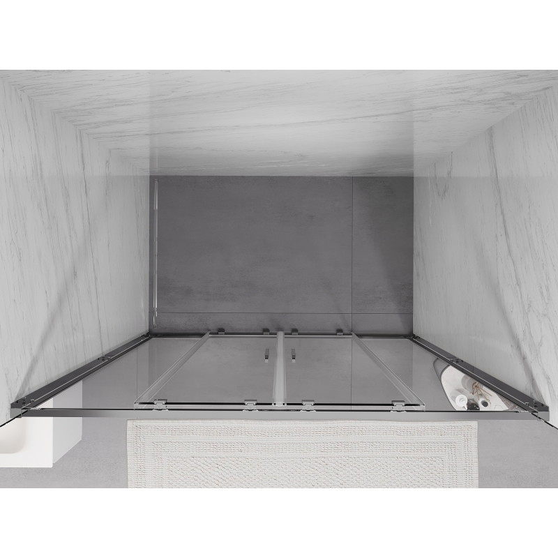 Mexen Exo-S Duo drzwi prysznicowe podwójne rozsuwane 150 cm, transparent, chrom - 8152-150-000-01-00