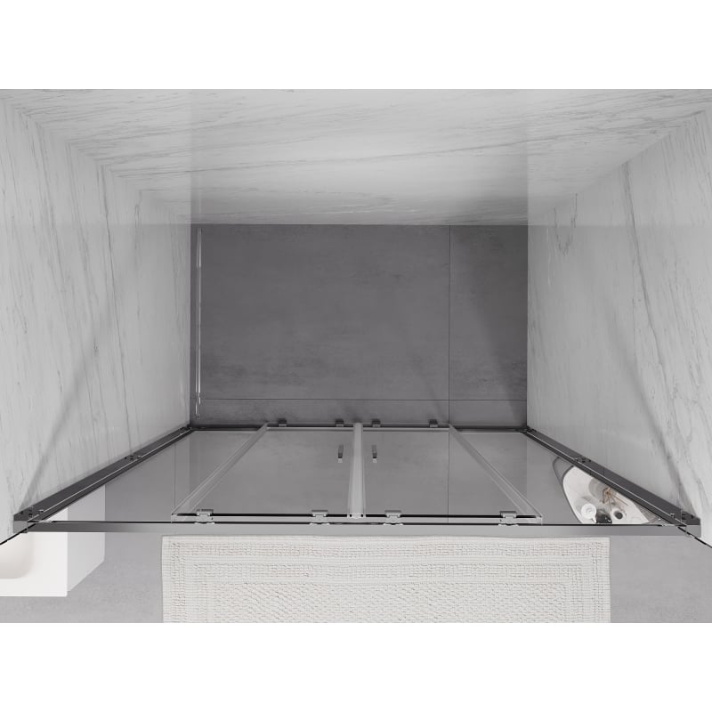 Mexen Exo drzwi prysznicowe podwójne rozsuwane 160 cm, transparent, chrom - 8152-160-000-01-00