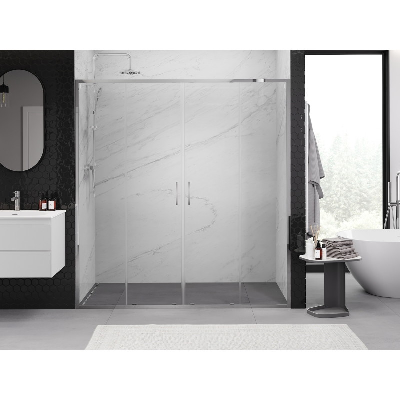 Mexen Exo-S Duo drzwi prysznicowe podwójne rozsuwane 170 cm, transparent, chrom - 8152-170-000-01-00