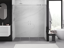Mexen Exo drzwi prysznicowe podwójne rozsuwane 170 cm, transparent, chrom - 8152-170-000-01-00