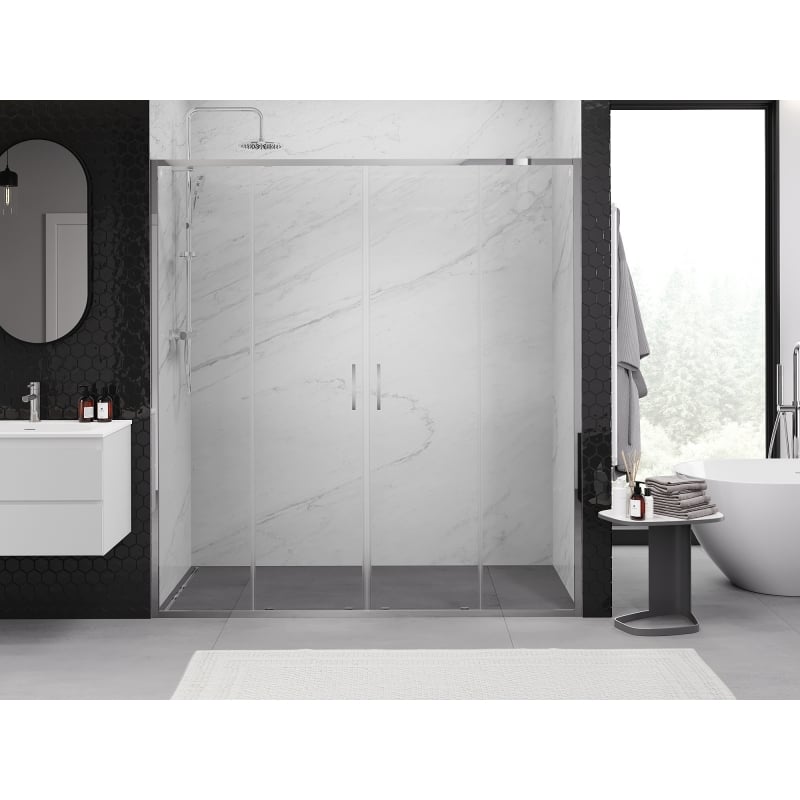 Mexen Exo drzwi prysznicowe podwójne rozsuwane 180 cm, transparent, chrom - 8152-180-000-01-00