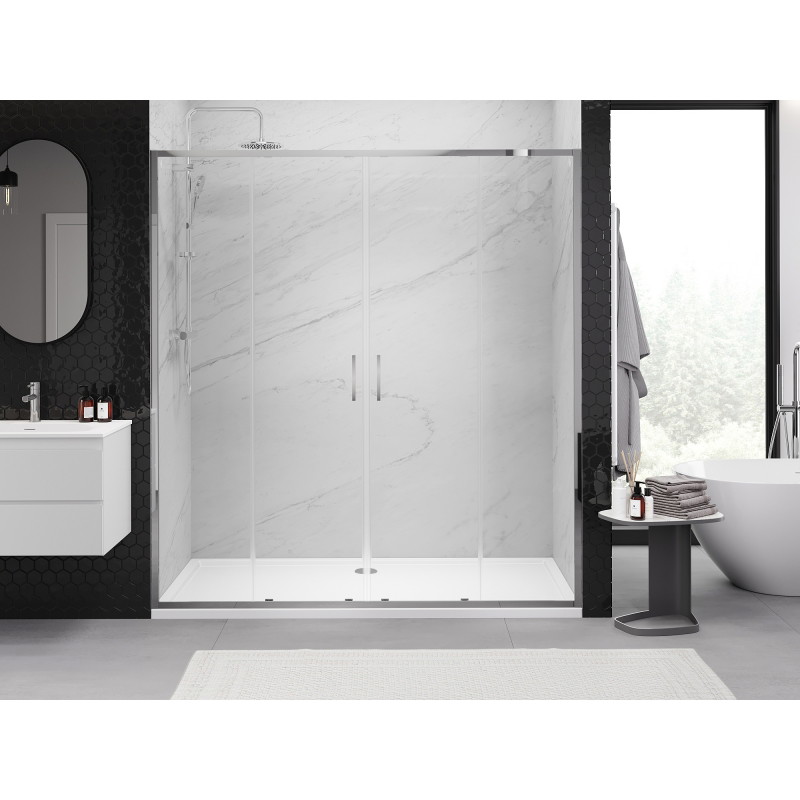 Mexen Exo drzwi prysznicowe podwójne rozsuwane 180 cm, transparent, chrom - 8152-180-000-01-00