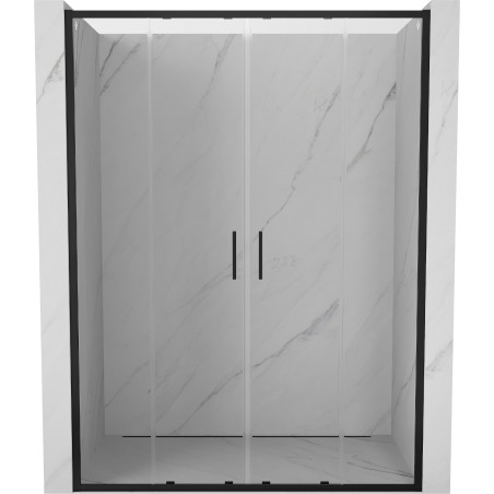 Mexen Exo-S Duo drzwi prysznicowe podwójne rozsuwane 130 cm, transparent, czarne - 8152-130-000-70-00