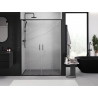 Mexen Exo-S Duo drzwi prysznicowe podwójne rozsuwane 150 cm, transparent, czarne - 8152-150-000-70-00