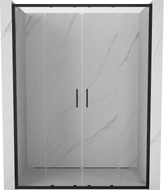 Mexen Exo-S Duo drzwi prysznicowe podwójne rozsuwane 160 cm, transparent, czarne - 8152-160-000-70-00