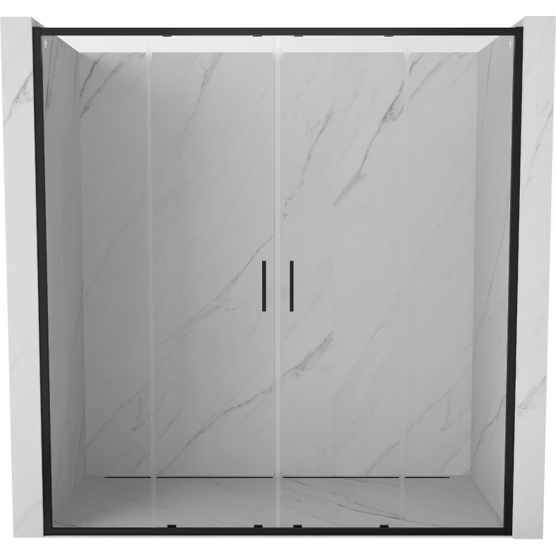 Mexen Exo-S Duo drzwi prysznicowe podwójne rozsuwane 170 cm, transparent, czarne - 8152-170-000-70-00
