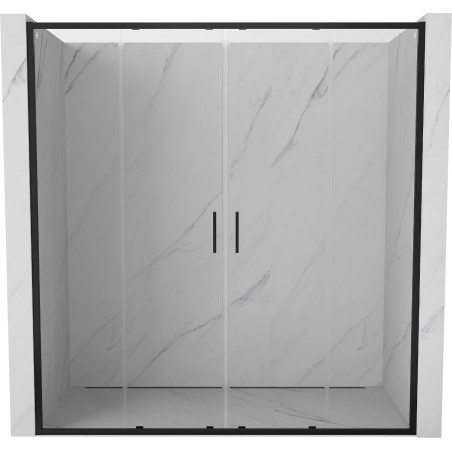 Mexen Exo-S Duo drzwi prysznicowe podwójne rozsuwane 180 cm, transparent, czarne - 8152-180-000-70-00