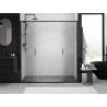 Mexen Exo-S Duo drzwi prysznicowe podwójne rozsuwane 200 cm, transparent, czarne - 8152-200-000-70-00