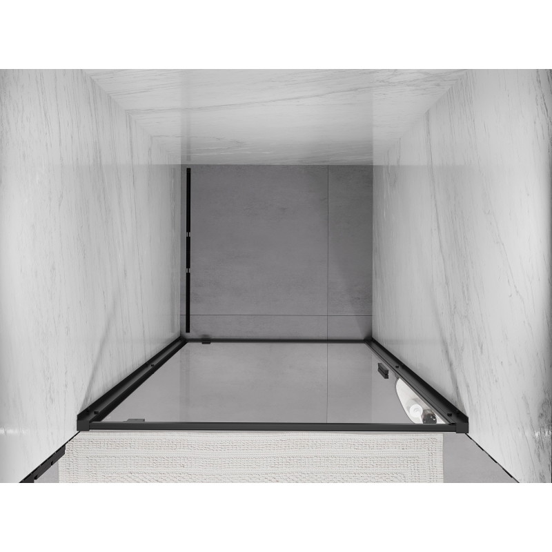 Mexen Exo-BR drzwi prysznicowe uchylne 100 cm, transparent, czarne - 8181-100-000-70-00