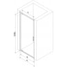 Mexen Exo drzwi prysznicowe uchylne 100 cm, transparent, czarne - 8181-100-000-70-00