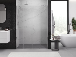 Mexen Exo drzwi prysznicowe podwójne rozsuwane 150 cm, transparent, chrom - 8152-150-000-01-00