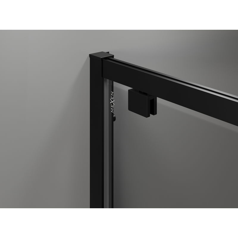 Mexen Exo drzwi prysznicowe podwójne uchylne 70 cm, transparent, czarne - 8182-070-000-70-00