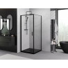 Mexen Exo-B kabina prysznicowa uchylna 75 x 75 cm, transparent, czarna - 817-075-075-70-00