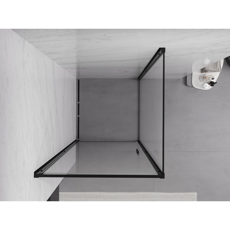Mexen Exo-B kabina prysznicowa uchylna 100 x 100 cm, transparent, czarna - 817-100-100-70-00