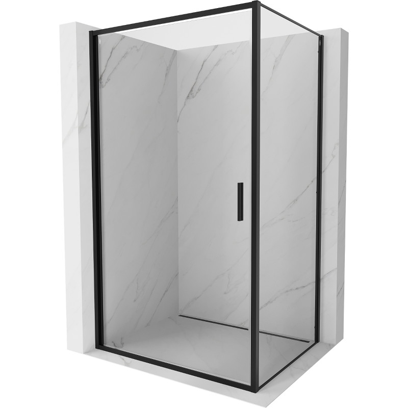 Mexen Exo-B kabina prysznicowa uchylna 75 x 70 cm, transparent, czarna - 817-075-070-70-00