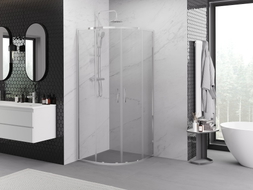 Mexen Exo-S Duo kabina prysznicowa półokrągła rozsuwana 90 x 90 cm, transparent, chrom - 8132-090-090-01-00