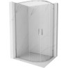 Mexen Exo-S Duo kabina prysznicowa półokrągła asymetryczna rozsuwana 90 x 80 cm, transparent, chrom - 8132-090-080-01-00