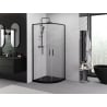 Mexen Exo-S Duo kabina prysznicowa półokrągła rozsuwana 80 x 80 cm, transparent, czarna - 8132-080-080-70-00