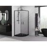 Mexen Exo-S Duo kabina prysznicowa półokrągła rozsuwana 90 x 90 cm, transparent, czarna - 8132-090-090-70-00