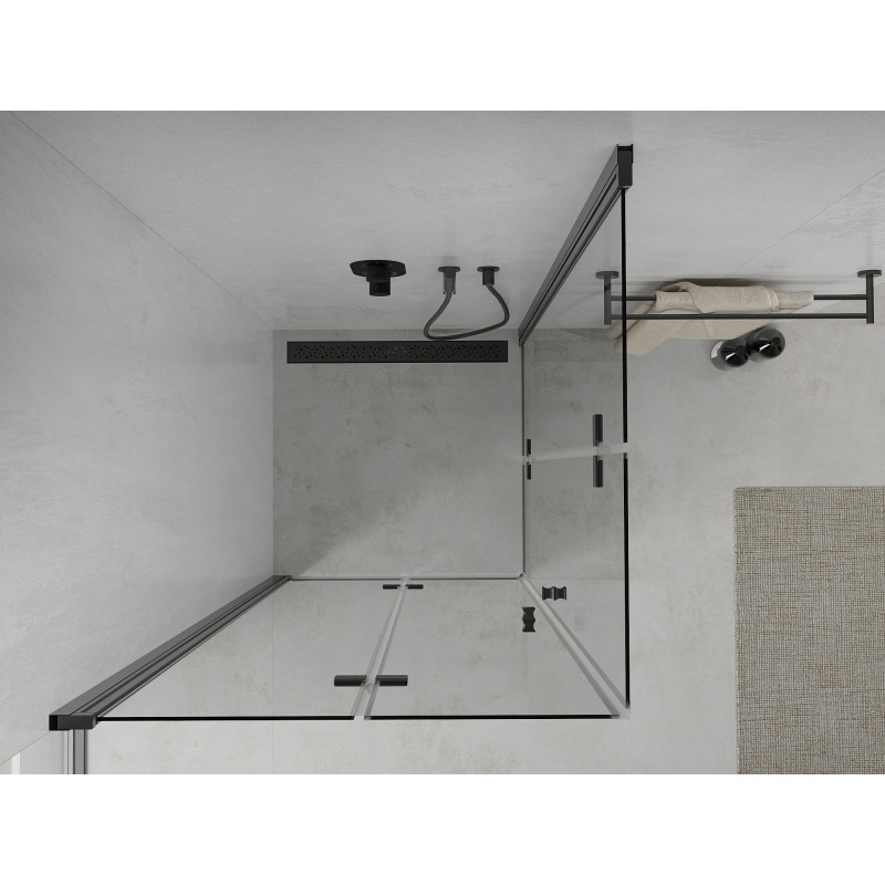 Mexen Lima Duo kabina prysznicowa składana 80 x 80 cm, transparent, czarna - 856-080-080-70-00-02