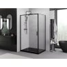 Mexen Exo-R kabina prysznicowa uchylna 115 x 75 cm, transparent, czarna - 819-115-075-70-00