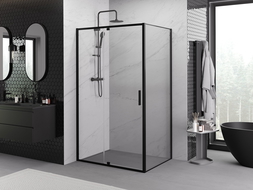 Mexen Exo kabina prysznicowa uchylna 100 x 80 cm, transparent, czarna - 819-100-080-70-00