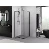 Mexen Exo kabina prysznicowa uchylna 90 x 90 cm, transparent, czarna - 819-090-090-70-00