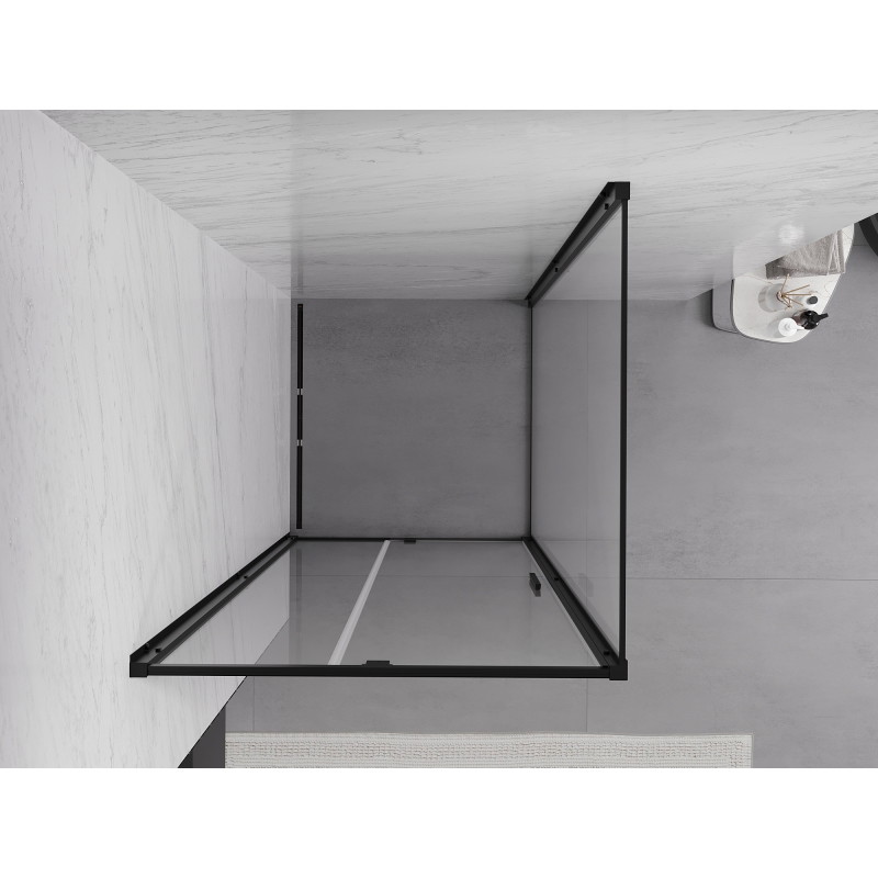 Mexen Exo-R kabina prysznicowa uchylna 100 x 100 cm, transparent, czarna - 819-100-100-70-00