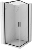 Mexen Exo-R Duo kabina prysznicowa kwadratowa uchylna 70 x 70 cm, transparent, czarna - 8110-070-070-70-00