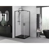 Mexen Exo-R Duo kabina prysznicowa kwadratowa uchylna 70 x 70 cm, transparent, czarna - 8110-070-070-70-00