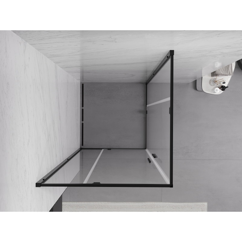Mexen Exo-R Duo kabina prysznicowa kwadratowa uchylna 80 x 80 cm, transparent, czarna - 8110-080-080-70-00
