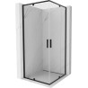 Mexen Exo-R Duo kabina prysznicowa kwadratowa uchylna 90 x 90 cm, transparent, czarna - 8110-090-090-70-00