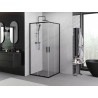 Mexen Exo-S Duo kabina prysznicowa kwadratowa rozsuwana 70 x 70 cm, transparent, czarna - 8111-070-070-70-00